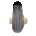 Ficha técnica e caractérísticas do produto Mulheres Moda Lady longa reta Neat estrondo cabelo Cosplay peruca festa