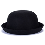Ficha técnica e caractérísticas do produto Chapéu Mulheres Moda Outono Inverno lã Roll-up Brim Fedora Bowler Hat Real
