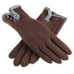 Ficha técnica e caractérísticas do produto Mulheres Moda Quente Inverno Luvas elegantes Plush Glove luvas do toque de tela Luvas