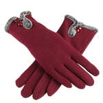 Ficha técnica e caractérísticas do produto Luvas Mulheres Moda Quente Inverno Luvas elegantes Plush Glove luvas do toque de tela Luvas