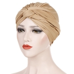 Ficha técnica e caractérísticas do produto Mulheres Moda simples cor Sólida Loss Chemo Beanie Cabelo turbante muçulmano Chapéu