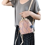 Ficha técnica e caractérísticas do produto Mulheres Moda Straw Weaving oco Out Backpack Bolsa de ombro
