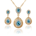 Ficha técnica e caractérísticas do produto Mulheres nupcial do casamento de Cristal gota da água colares brincos conjunto de jóias Jewelry Set