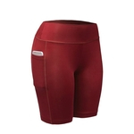 Ficha técnica e caractérísticas do produto Mulheres Outdoor alta elástica de compressão de cintura alta respirável de Slim Quick Dry Sports Shorts Gostar