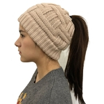Ficha técnica e caractérísticas do produto Mulheres Outono Inverno Hat Kitting Quente para rabo de cavalo Meninas chapéu