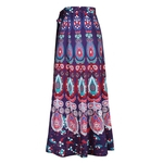 Ficha técnica e caractérísticas do produto Mulheres Retro Summer Long Skirt Multicolor Printing solto Bohemian Casual Praia Saia