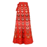 Ficha técnica e caractérísticas do produto New Mulheres Retro Summer Long Skirt Multicolor Printing solto Bohemian Casual Praia Saia