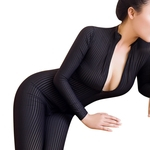 Ficha técnica e caractérísticas do produto Gostar Mulheres Sexy alta elasticidade Vertical Tiras Bodysuit Macacão