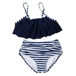 Ficha técnica e caractérísticas do produto Mulheres Sexy Bikini Swimsuit Set bonito Ruffle Bra + Triangle Shorts Swimwear desgaste da praia