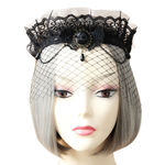 Ficha técnica e caractérísticas do produto Mulheres Sexy Retro Veil See-through Lace Hairband Crown elegante para o partido Banquete de Casamento