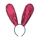 Ficha técnica e caractérísticas do produto Acessórios Femininos Mulheres Sexy Sequins orelha de coelho Projeto Headwear delicado Fecho de cabelo para a festa de Halloween