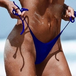 Ficha técnica e caractérísticas do produto Mulheres Sexy Swimwear Bikini Bottom Side Laço Thong de banho Swimsuit