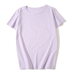 Ficha técnica e caractérísticas do produto Niceday Mulheres Verão Cotton T-shirt da cor de manga curta sólida Casual Tops gola redonda