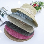 Ficha técnica e caractérísticas do produto Amyove Lovely gift Mulheres Verão Sunscreen bowknot chapéu de palha para Outdoor Viagem desgaste da praia