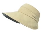 Ficha técnica e caractérísticas do produto Mulheres Visor Cap Sunscreen Vinil Proteção UV dobrável Aba larga Verão ao ar livre Praia Hat