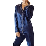 Ficha técnica e caractérísticas do produto Mulheres Wear Início Manga Longa Pijamas Set Tops Longo-luva + calças compridas Homewear presente