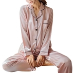 Ficha técnica e caractérísticas do produto Mulheres Wear Início Manga Longa Pijamas Set Tops Longo-luva + calças compridas Homewear presente Redbey