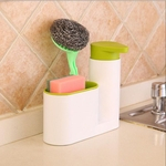 Ficha técnica e caractérísticas do produto Multifuncional Sabonete Líquido Dispenser Sponge drenagem Stoarge cremalheira para Cozinha Casa de banho