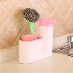 Ficha técnica e caractérísticas do produto FLY Multifuncional Sabonete Líquido Dispenser Sponge drenagem Stoarge Rack para Cozinha Casa de banho