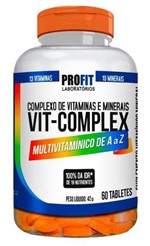 Ficha técnica e caractérísticas do produto Multivitamínico Vit Complex a - Z 60 Tabletes - Profit