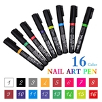 Ficha técnica e caractérísticas do produto Nail Art Pen 3D pintura colorida decoração manchado Ponto Pen Escova de Unhas DIY Pens unhas