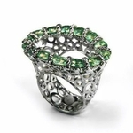Ficha técnica e caractérísticas do produto Natural Presentes Zircon Verde Gemstone Rings anel oco para Mulheres Belas Jóias