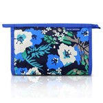 Ficha técnica e caractérísticas do produto Necessaire Envelope Estampada Tam. P Azul/Floral Nylon Jacki Design