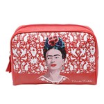 Ficha técnica e caractérísticas do produto Necessaire Feminina 23,5cm Vermelha Frida Kahlo - Urban