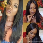 Ficha técnica e caractérísticas do produto African black women's wigs natural black long straight hair 80cm natural realistic chemical fiber wig hairpieces