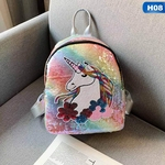 Ficha técnica e caractérísticas do produto New bonito unicórnio Backpack Teen-Girls School Bag Glitter Bling Sequins Bolsa de Ombro (9.4X4.7X12In) Latest