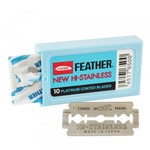 Ficha técnica e caractérísticas do produto New Hi-Stainless C/ 10 Lâminas para Barbear Platinum Coated Blades - Feather