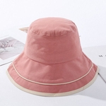 Ficha técnica e caractérísticas do produto New Literary simples Ins Sombra Fisherman Hat Ladies Verão Viagem UV-prova Hat Cotton