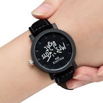 Ficha técnica e caractérísticas do produto Amantes elegante relógio de quartzo MR / MRS grande / pequeno Dial Relógio de pulso ocasional Ornamento do presente Ladies watches