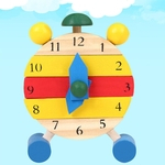 Ficha técnica e caractérísticas do produto Brinquedos relógio de madeira para Kids Time Aprendizagem Relógio Primeiros Brinquedos Educativos