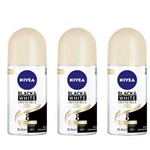 Nivea Black & White Desodorante Rollon Toque de Seda Feminino 50ml (kit C/03)