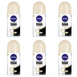 Nivea Black & White Desodorante Rollon Toque de Seda Feminino 50ml (kit C/06)