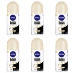 Ficha técnica e caractérísticas do produto Nivea Black & White Desodorante Rollon Toque de Seda Feminino 50ml (kit C/06)