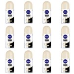 Nivea Black & White Desodorante Rollon Toque de Seda Feminino 50ml (kit C/12)