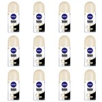 Ficha técnica e caractérísticas do produto Nivea Black & White Desodorante Rollon Toque de Seda Feminino 50ml (kit C/12)