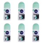 Ficha técnica e caractérísticas do produto Nivea Black & White Fresh Desodorante Rollon Feminino 50ml (kit C/06)