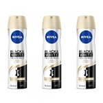 Ficha técnica e caractérísticas do produto Nivea Black White Desodorante Aerosol Toque de Seda Feminino 150ml (Kit C/03)