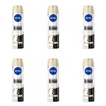 Ficha técnica e caractérísticas do produto Nivea Black White Desodorante Aerosol Toque de Seda Feminino 150ml (Kit C/06)