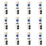 Ficha técnica e caractérísticas do produto Nivea Black & White Desodorante Aerosol Toque de Seda Feminino 150ml - Kit com 12