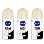 Ficha técnica e caractérísticas do produto Nivea Black & White Desodorante Rollon Toque de Seda Feminino 50ml - Kit com 03