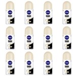 Ficha técnica e caractérísticas do produto Nivea Black & White Desodorante Rollon Toque de Seda Feminino 50ml - Kit com 12