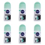 Ficha técnica e caractérísticas do produto Nivea Black & White Fresh Desodorante Rollon Feminino 50ml - Kit com 06