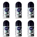 Ficha técnica e caractérísticas do produto Nivea Black White Fresh Desodorante Rollon Masculino 50ml (Kit C/06)