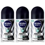 Ficha técnica e caractérísticas do produto Nivea Black & White Fresh Desodorante Rollon Masculino 50ml - Kit com 03