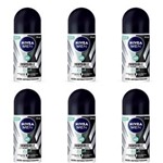 Ficha técnica e caractérísticas do produto Nivea Black & White Fresh Desodorante Rollon Masculino 50ml - Kit com 06
