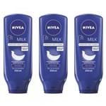 Ficha técnica e caractérísticas do produto Nivea Body Milk Loção Hidratante 250ml (Kit C/03)